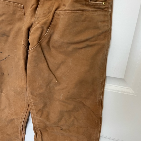 Carhartt Relaxed Fit Bib Overalls 28x30 STAINED SEE PICTURES - Picture 7 of 14
